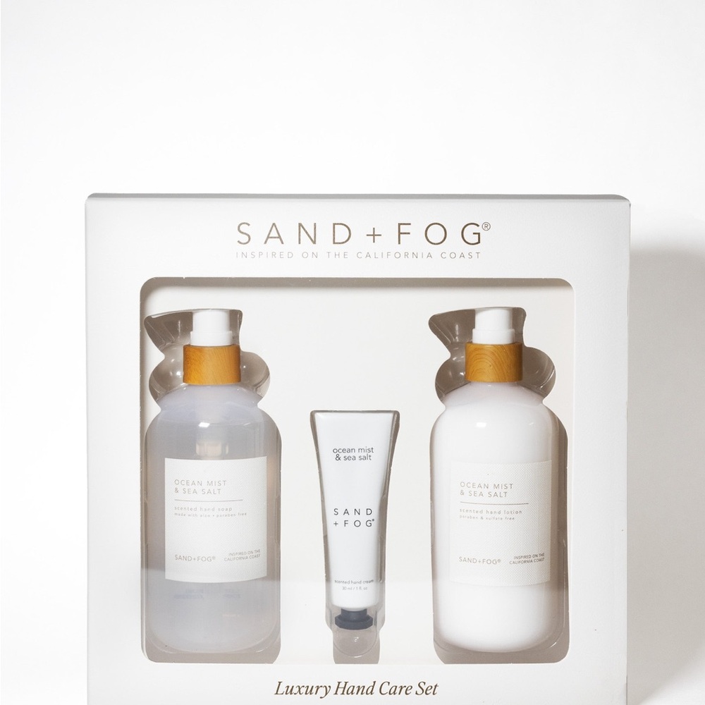 Sand + Fog Ocean Mist & Sea Salt Hand Soap Set - White and Gold